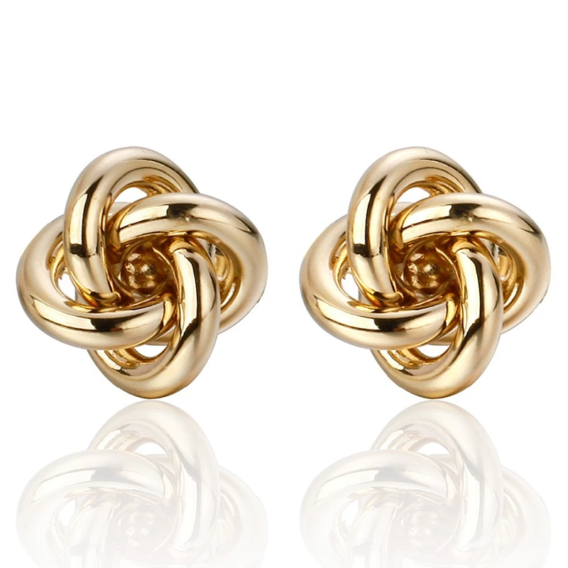 High quality stainless steel gold twist shape cufflinks for men
