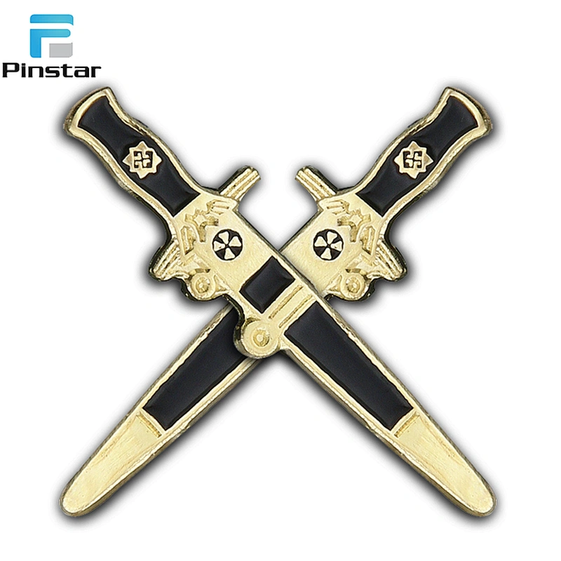Free mold fee wholesale custom metal sword lapel pin badge no minimum