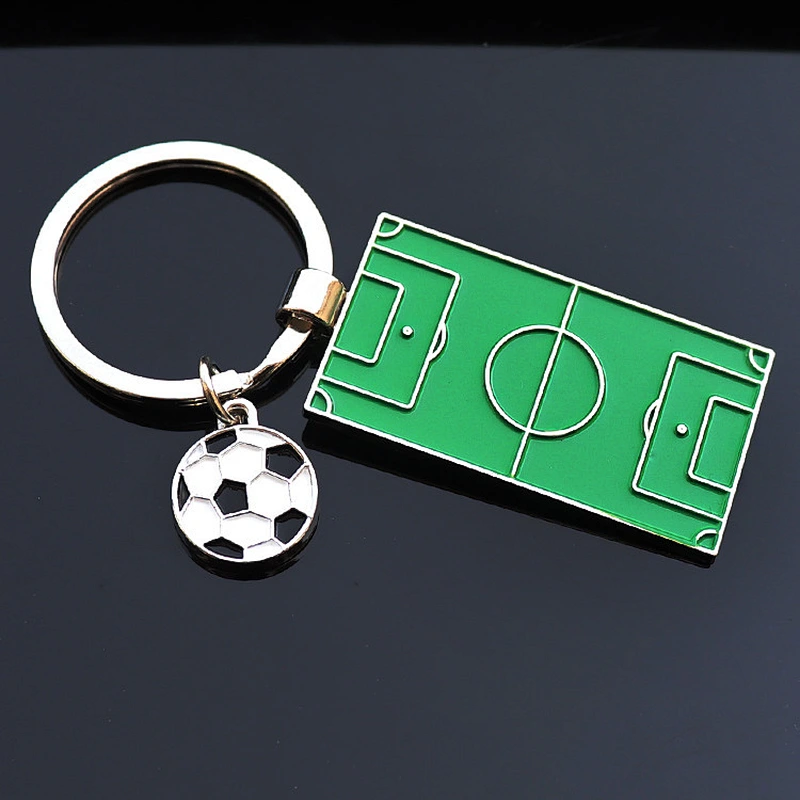 Wholesale custom football field soft enamel metal key chain