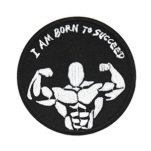 Factory Making Cheap Price Custom Round Shaped Embroidery Black and White Patch