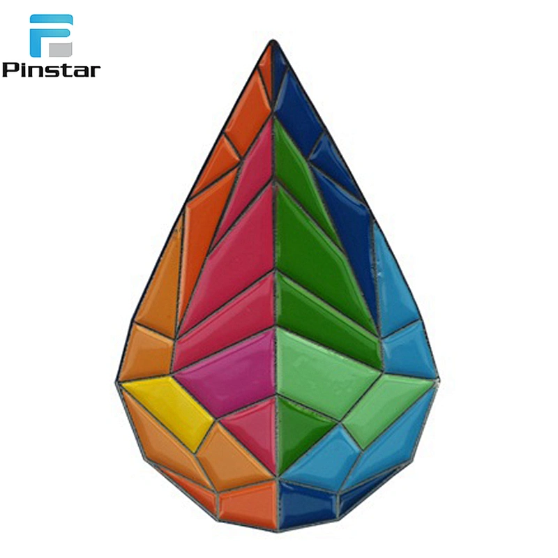 Factory Directly Sale Diamond Hard Enamel Metal Lapel Hat Pin with glitter
