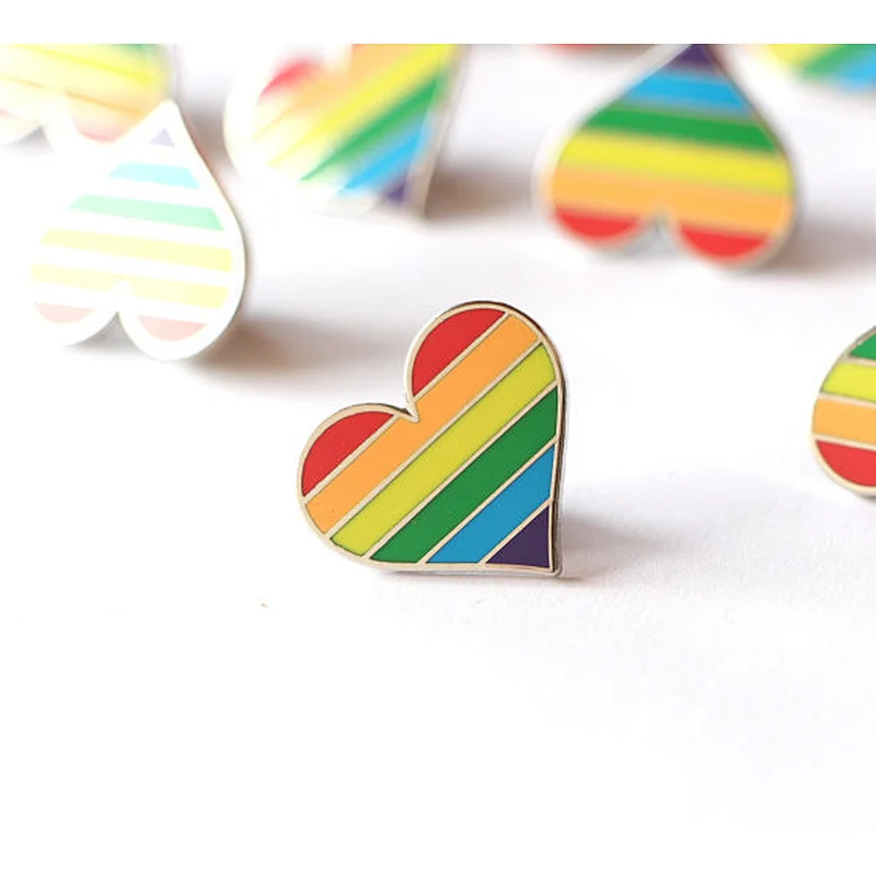 Factory Wholesale In Stock Souvenir Gift Gay Pride Rainbow Metal Lapel Pins LGBT Pride Enamel Pin