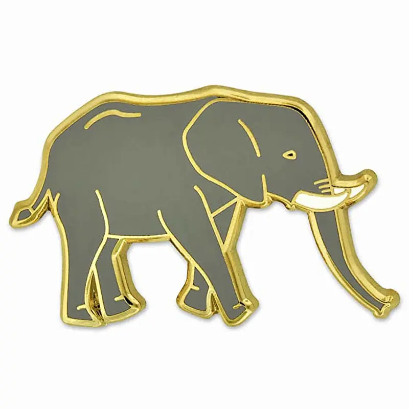 High quality Custom gold metal hard enamel elephant design lapel pin
