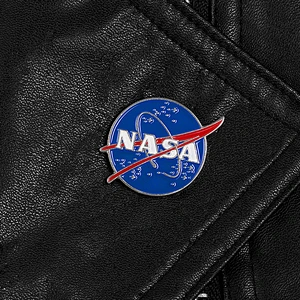 Factory Wholesale In Stock Custom Design Logo NASA Enamel Brooch Lapel Pin for Cloth