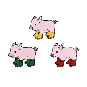 Wholesale Trendy Custom Animal Piggy Metal Badge Cute Pink Pig Enamel Lapel Pin