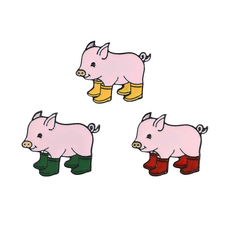 Wholesale Trendy Custom Animal Piggy Metal Badge Cute Pink Pig Enamel Lapel Pin