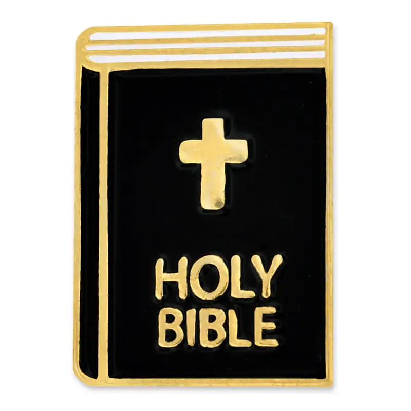 Holy Bible Religious Cross Enamel Lapel Pin