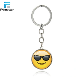 In stock metal key chain wholesale emoji keychain