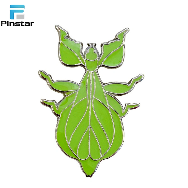 High quality custom metal grasshopper soft enamel lapel pin badge