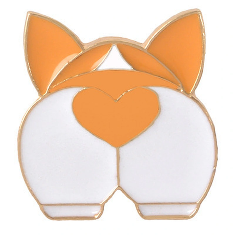 Cute Dog Butt Enamel Pin for Decoration