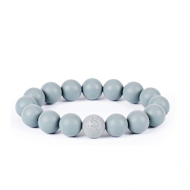 Low Price Promotional Oem Single Color Wristbands Silicone Bead Bracelet