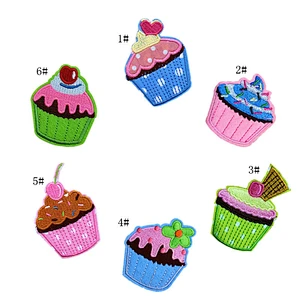 Wholesale In Stock No Minimum Embroidered Patch Cute Embroidery Cake Patches