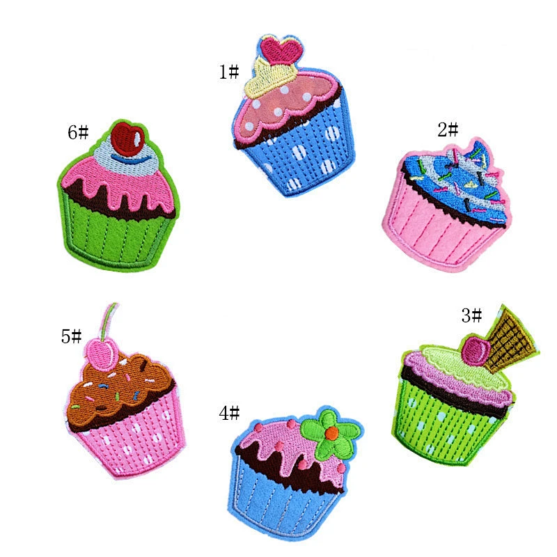 Wholesale In Stock No Minimum Embroidered Patch Cute Embroidery Cake Patches