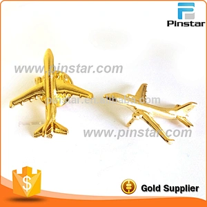 Custom gold plated zinc alloy metal airbus badge