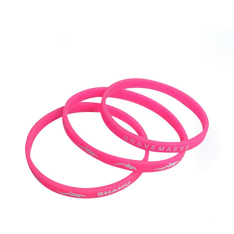 Suzhou Factory Colorful Logo Printed Custom Made Cheap Thin Silicone Bracelet