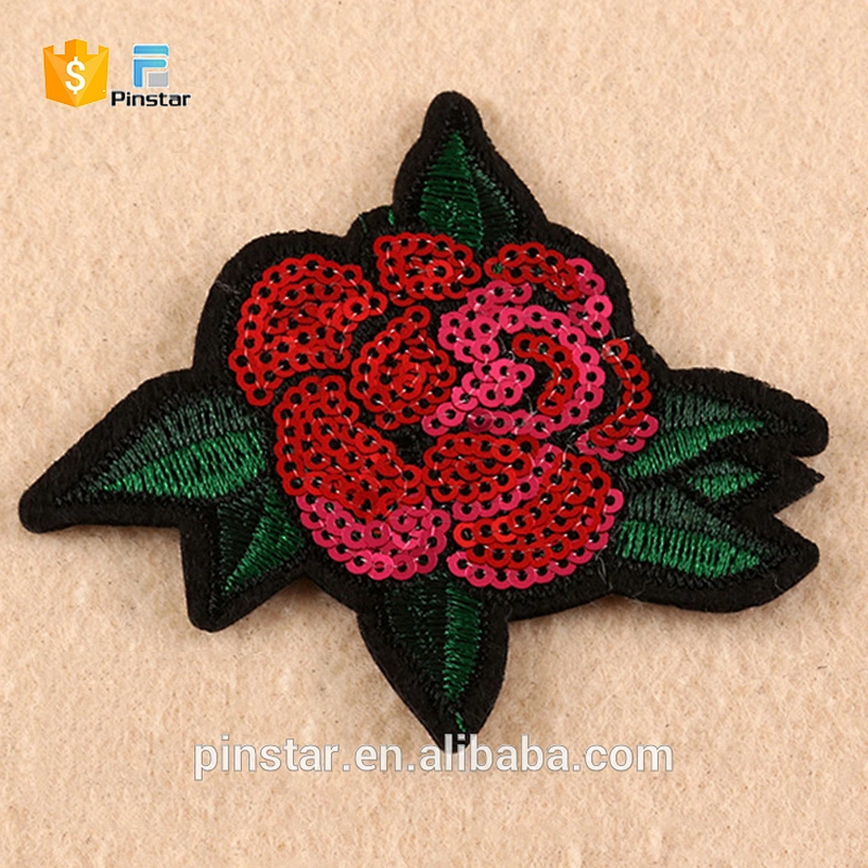 China Factory High Quality Custom Embroidery Rose Patches