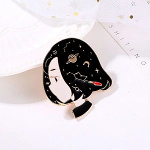 High Quality Cute Cartoon Little Girl Brooch Enamel Pin