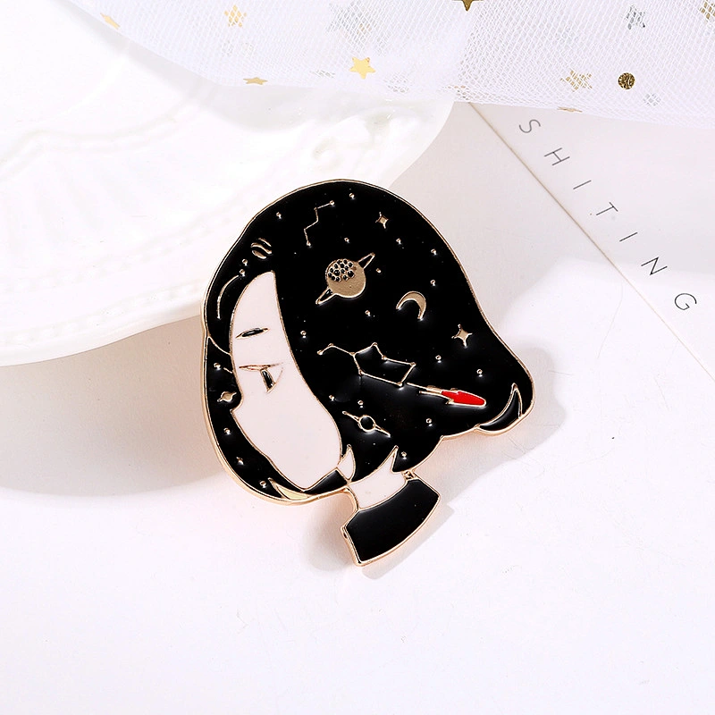 High Quality Cute Cartoon Little Girl Brooch Enamel Pin