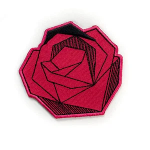custom red heart shapes iron-on embroidered patch for decoration