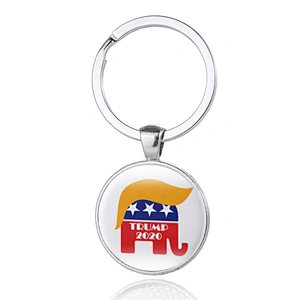 REELECT TRUMP Custom Zinc Alloy Metal Keychain with Epoxy Sticker
