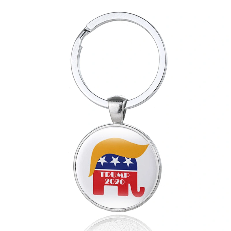REELECT TRUMP Custom Zinc Alloy Metal Keychain with Epoxy Sticker
