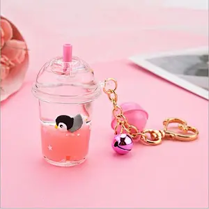 In stock new design acrylic key chain Milk tea cup key chain