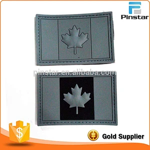 Custom green Canada flag soft rubber PVC patch