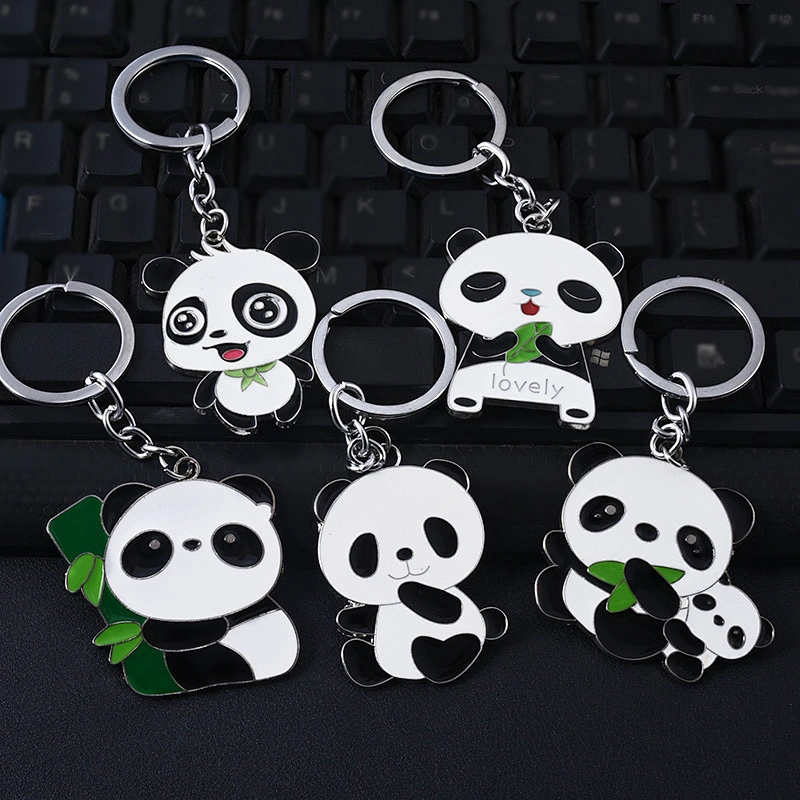 china factory bulk custom logo panda key chain