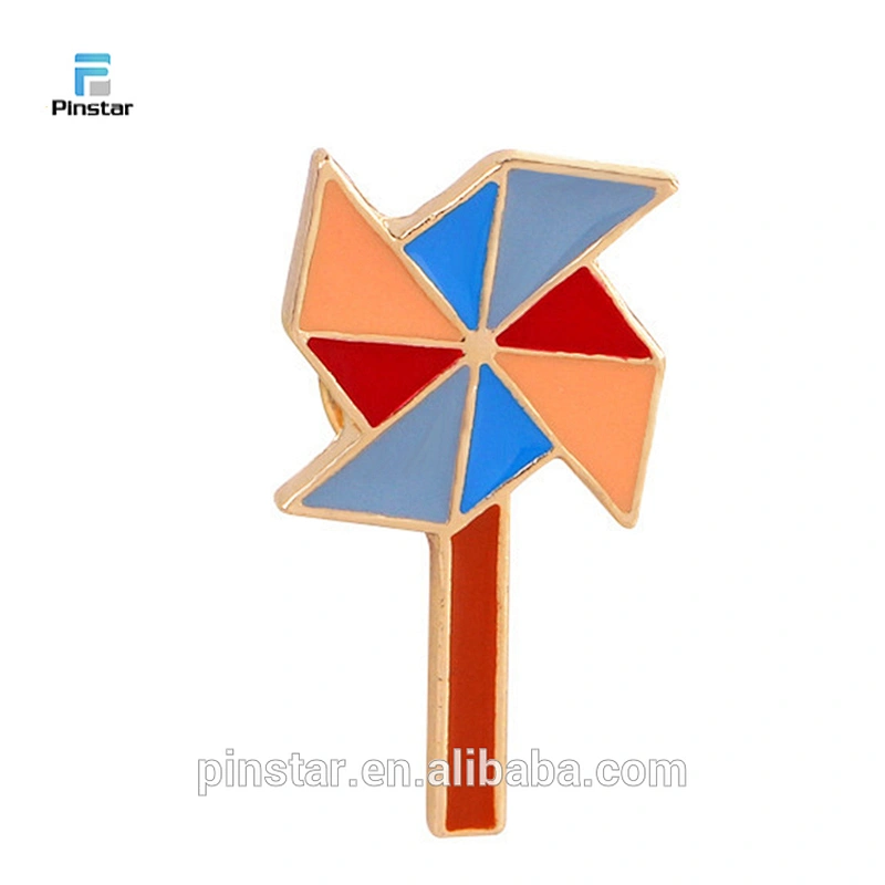 China Manufacturer High Quality Enamel Lapel Pin Paple Plane Shape Badge