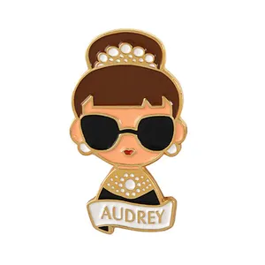Audrey Hepburn Enamel Lapel Pin