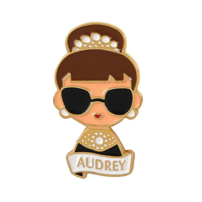 Audrey Hepburn Enamel Lapel Pin