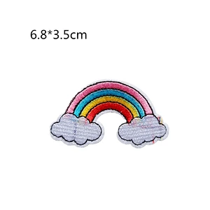 Wholesale In Stock No Minimum Embroidered Badge Embroidery Rainbow Iron On Patches