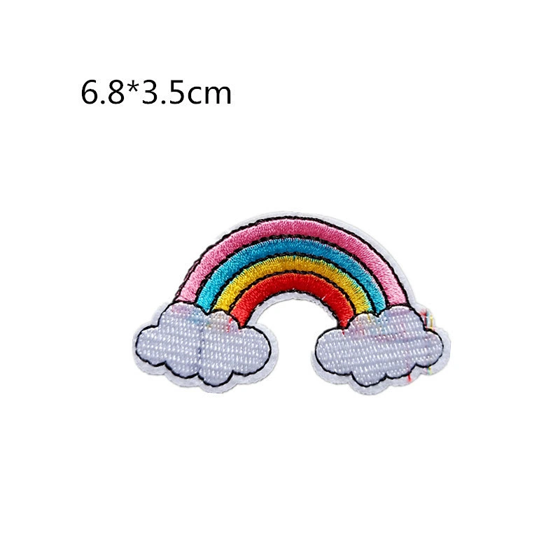Wholesale In Stock No Minimum Embroidered Badge Embroidery Rainbow Iron On Patches