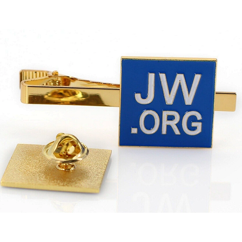 Kunshan Cheap Customized Square Round JW.ORG Gold Tie Clip