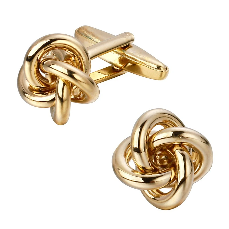 High quality stainless steel gold twist shape cufflinks for men