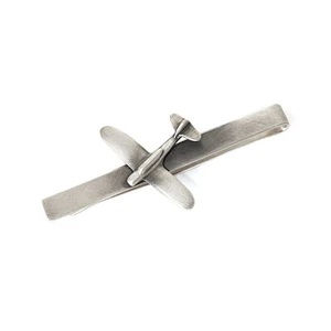 Personalized Silver Men Metal Stainless Steel airplane Custom Tie Clips
