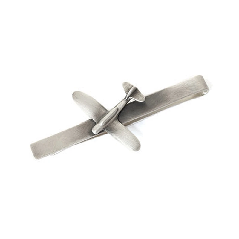 Personalized Silver Men Metal Stainless Steel airplane Custom Tie Clips