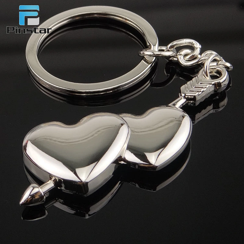 No minimum custom metal wedding gift heart shaped keychain