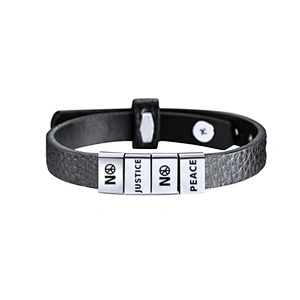 Stainless Steel Adjustable Black Lives Matter Bracelet I CAN'T BREATHE Leather Bracelet