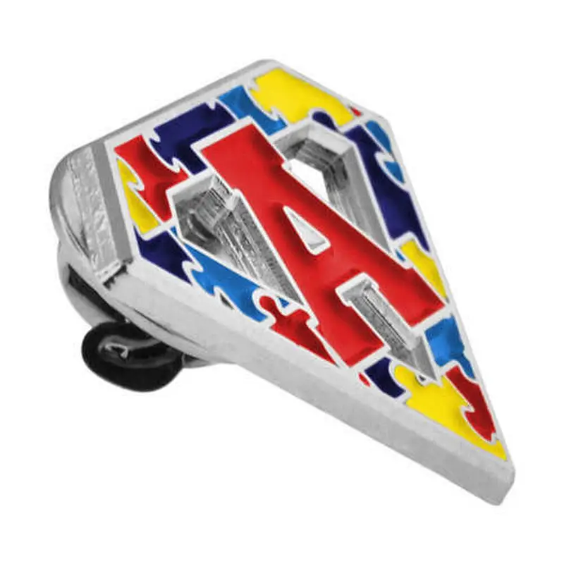 cheap puzzle ribbon badge custom enamel care autism awareness lapel pins