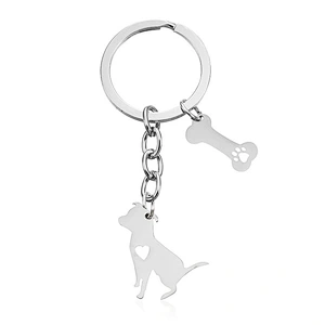 Wholesale Custom Dog Shape Stainless Steel Metal Keychain