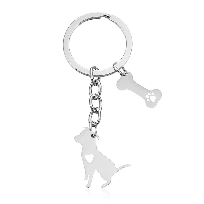 Wholesale Custom Dog Shape Stainless Steel Metal Keychain