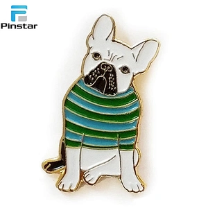 Custom Hard Enamel Cute Animal French Bulldog Lapel Pin