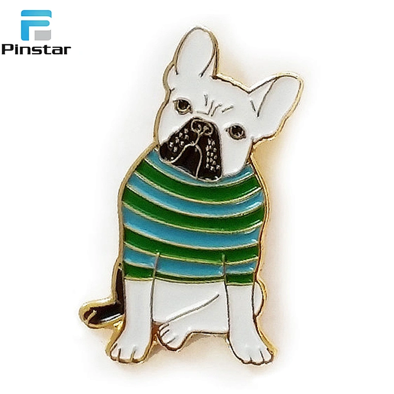 Custom Hard Enamel Cute Animal French Bulldog Lapel Pin