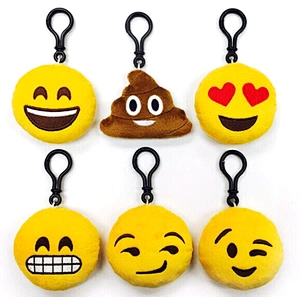 Wholesale Cheap Promotional Gift Soft Toys Custom Smiley Whatsapp Emoji Plush Keychain