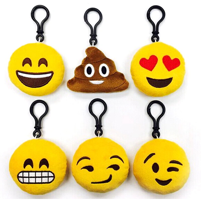 Wholesale Cheap Promotional Gift Soft Toys Custom Smiley Whatsapp Emoji Plush Keychain
