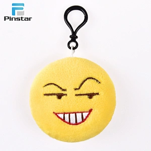 Wholesale hot style cheap cute smile emoji plush keychains