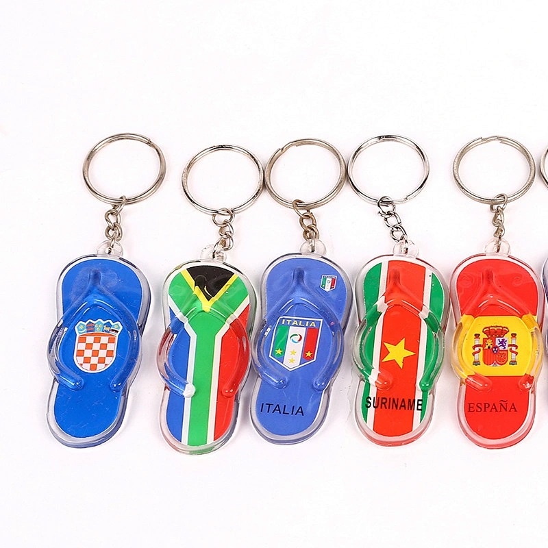China Manufacturer football match slipper shaped Metal Keychain