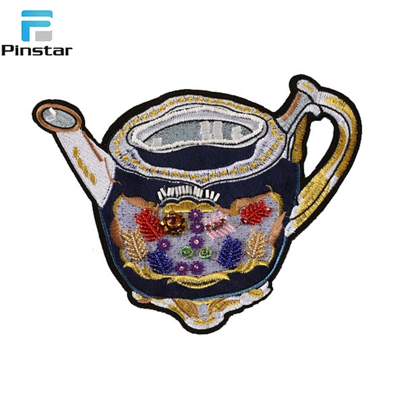 China factory wholesale sew on patch custom sequin embroidery