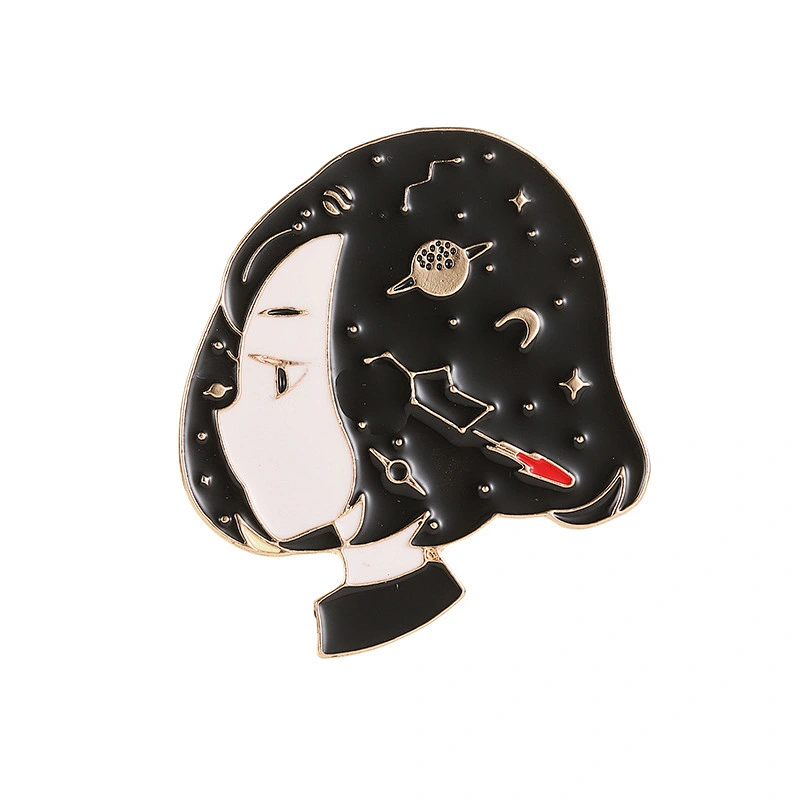 High Quality Cute Cartoon Little Girl Brooch Enamel Pin